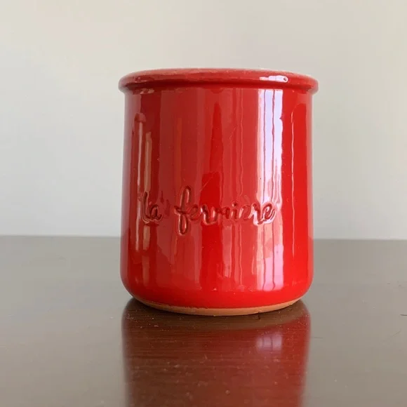 La Fermière Red Ceramic Jars - 1 “Be Mine” + 1 “Darling” - Picture 5 of 6